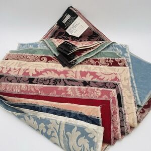 Damask Fabric Squares 17"x17" Lot Of 12 Colorful Vibrant Valley Forge Fabrics